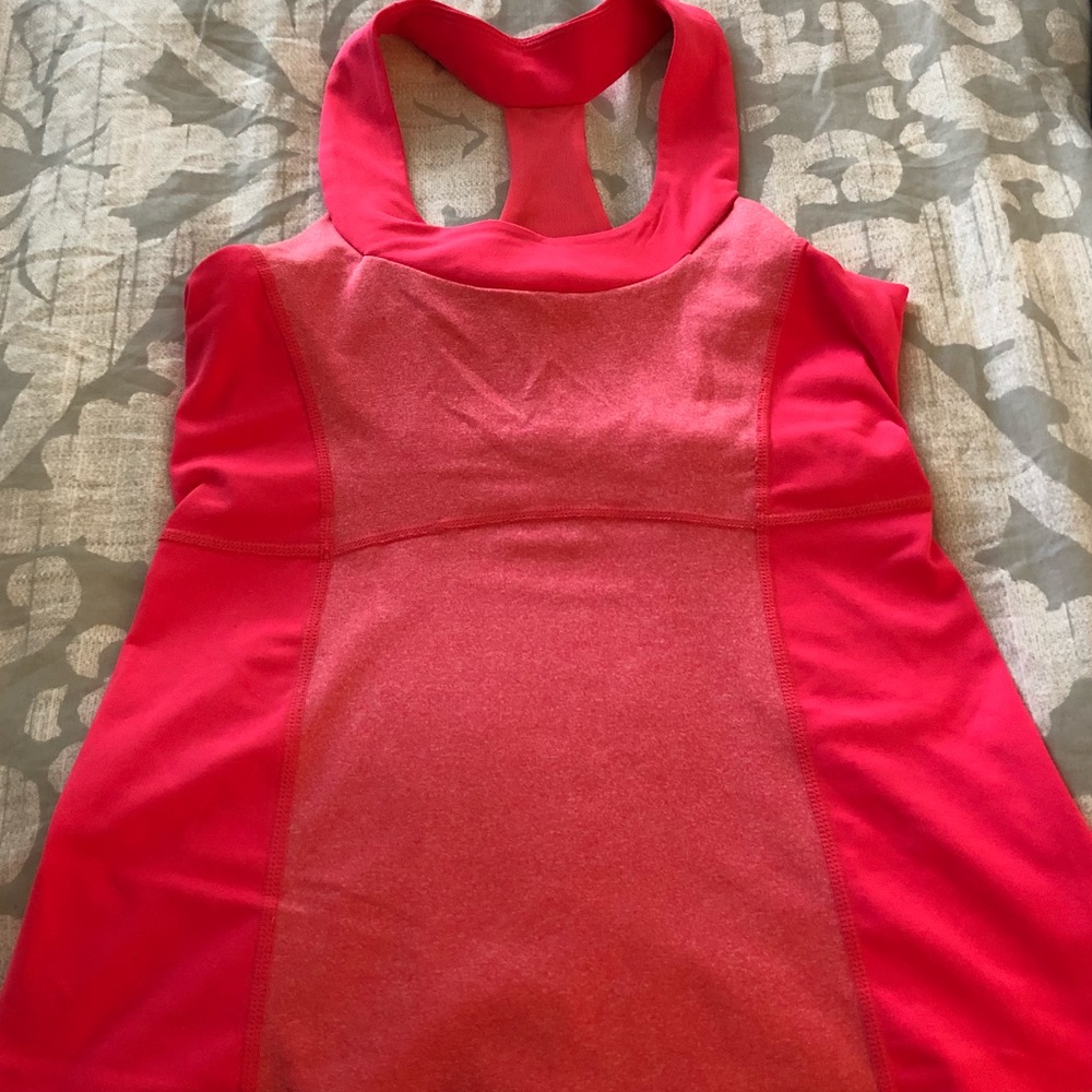 Yoga/workout tank. Built-in bra. Hot pink.